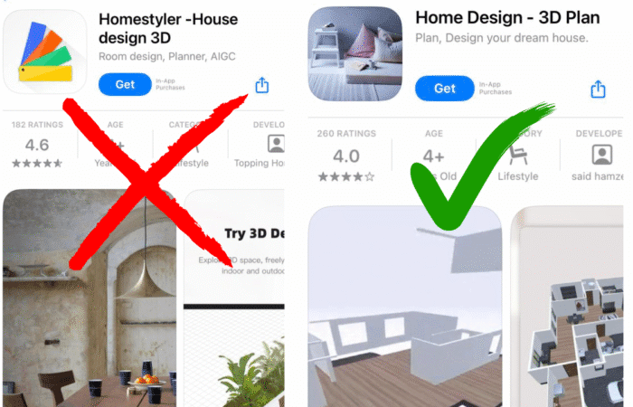 Home Design 3d plan vs home styler
